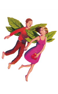 Illustration of a elf couple which have leaves as wings. | © SONNENTOR